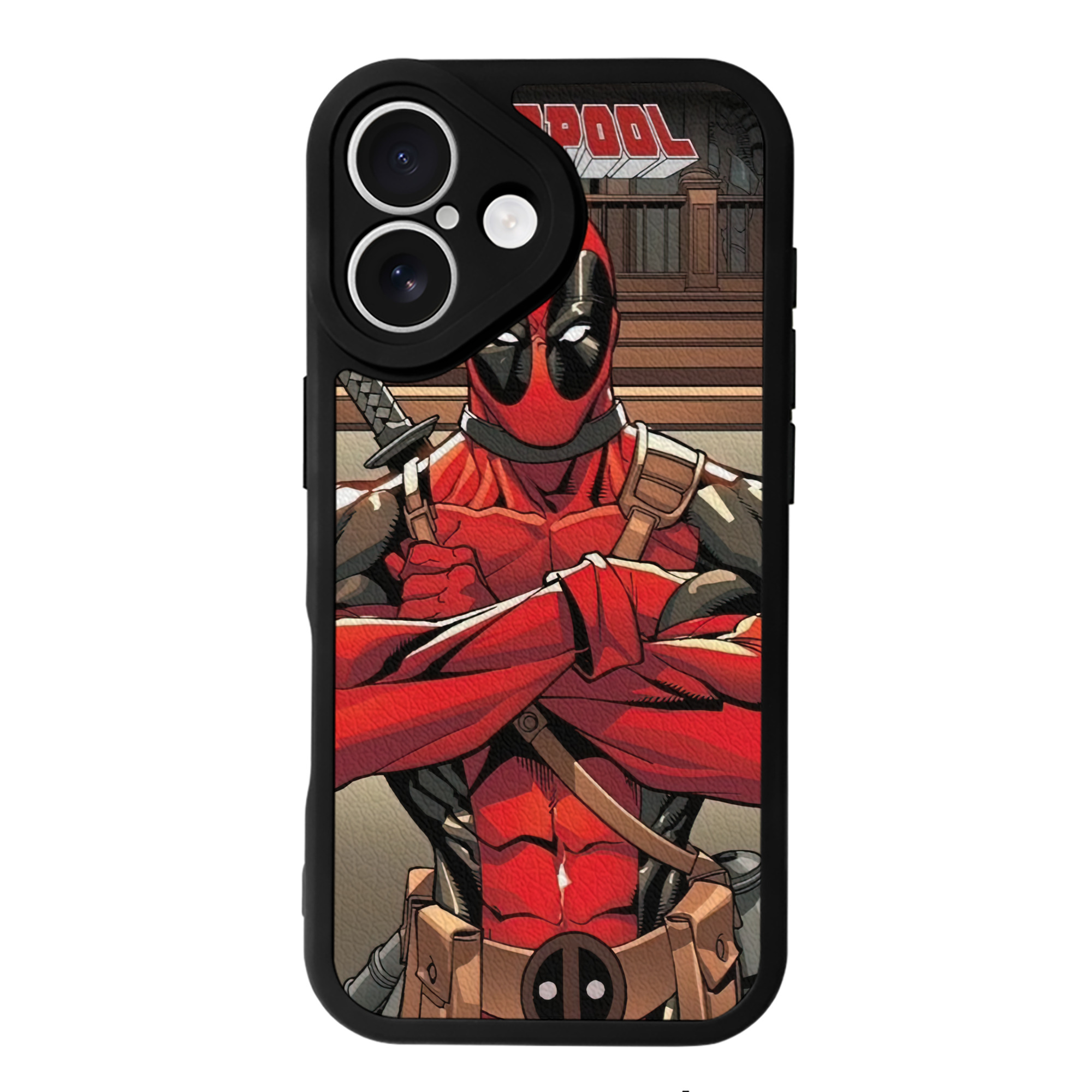 （画像用） Deadpool デッドプール 【iPhone 16シリーズ対応】シリコンスマホケース（レザー調） 材質：シリコン